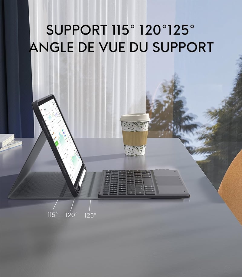 CHESONA iPad Pro 11 Billentyűzet M5/M4 Levehető Trackpad 7 Szín Világítás AZERTY