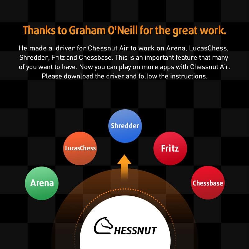 Chessnut Air Elektronikus Sakk Készlet - Kézműves Fa Sakktábla LED Világítással, AI Adaptív Technológiával, Chess.com Kompatibilitással, Ext