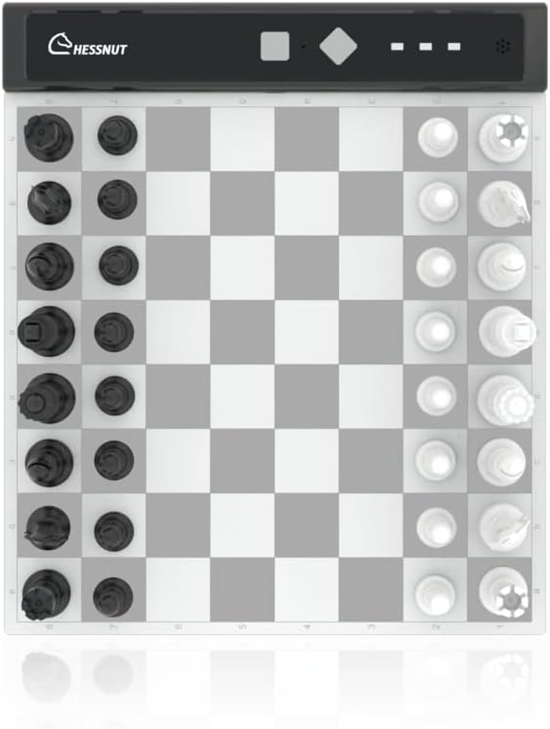 Chessnut Go Ultimate hordozható elektronikus sakkbábú mágneses rögzítéssel szürke