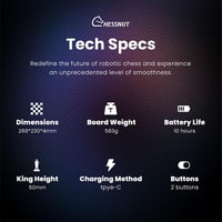 Chessnut Go Ultimate hordozható elektronikus sakkbábú mágneses rögzítéssel szürke 8