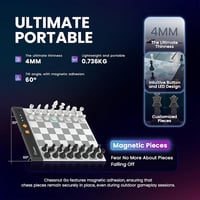 Chessnut Go Ultimate hordozható elektronikus sakkbábú mágneses rögzítéssel szürke 5