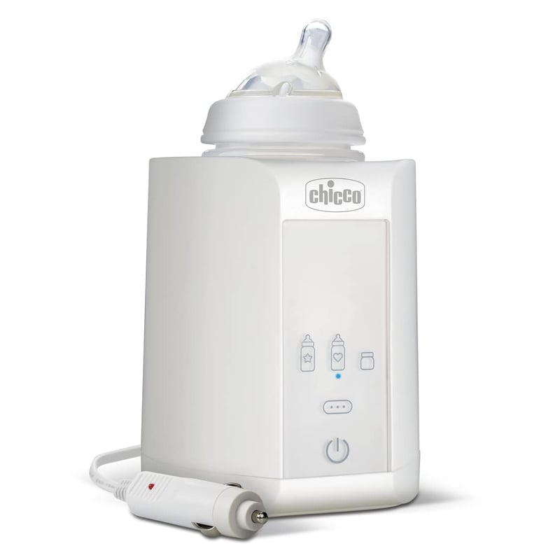 Ohrievač dojčenských fliaš a detskej stravy Chicco pre domáce použitie a na cesty - s 3 programami, automatickým vypnutím, funkciou udržiavania teploty, biely