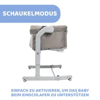Pătuț co-sleeping Chicco Next2Me Magic Evo cu funcție de balansoar, laterală retractabilă, 11 trepte de înălțime, 4 roți, saltea și geantă de transport, bej 3