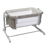 Pătuț co-sleeping Chicco Next2Me Magic Evo cu funcție de balansoar, laterală retractabilă, 11 trepte de înălțime, 4 roți, saltea și geantă de transport, bej 1