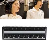 CHICIRIS Fejhallgató Erősítő, Fém Mini Sztereó Fejhallgató Amplifier 8 Csatornás Hordozható 100-240V 7