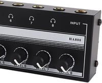 CHICIRIS Fejhallgató Erősítő, Fém Mini Sztereó Fejhallgató Amplifier 8 Csatornás Hordozható 100-240V 5