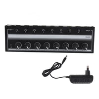 Zosilňovač slúchadiel CHICIRIS, kovový mini stereo slúchadlový zosilňovač 8-kanálový prenosný 100-240V 1