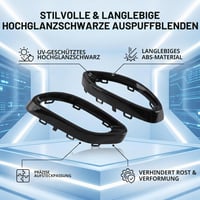 CHICIRIS Ozdobný kryt výfuku lesklý čierny pre Mercedes triedy A, B, C, E, GLC, CLS W177 W247 W205 W213 X253 C257 náhradný kryt koncovky výfuku 3