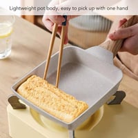 CHICIRIS Tamagoyaki Teflonos Japán Omelette Serpenyő Fa Nyéllel 18x15cm 6