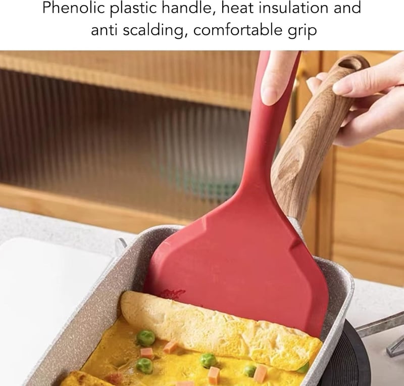 CHICIRIS Tamagoyaki Teflonos Japán Omelette Serpenyő Fa Nyéllel 18x15cm