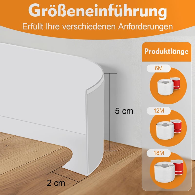 Chicosy öntapadós szegélylécek 6m PVC fehér 50x20mm
