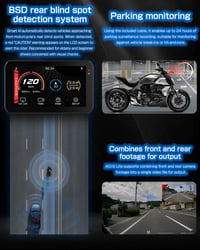 CHIGEE AIO-5 Lite Motorkerékpár CarPlay Android GPS Navigáció, BSD, 5" LCD, IP67 Vízálló szett 4