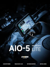 CHIGEE AIO-5 Lite Motorkerékpár CarPlay Android GPS Navigáció, BSD, 5" LCD, IP67 Vízálló szett 3