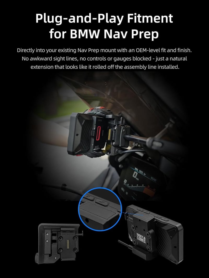CHIGEE AIO-5 Play BMW motorkerékpár okos kijelző CarPlay Android GPS vízálló