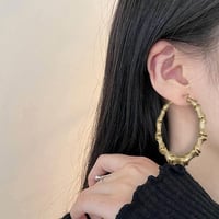 Chihutown Bambusz Karika Fülbevaló Nagy Méretű Oversized Hoops Napi Viseletre 7