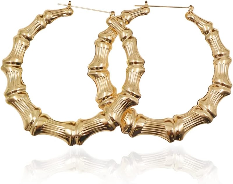Chihutown Bambusz Karika Fülbevaló Nagy Méretű Oversized Hoops Napi Viseletre