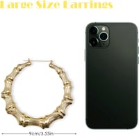 Chihutown Bambusz Karika Fülbevaló Nagy Méretű Oversized Hoops Napi Viseletre 2