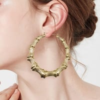 Chihutown Bambusz Karika Fülbevaló Nagy Méretű Oversized Hoops Napi Viseletre 5