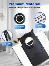 Sac de aspirator lavabil CHIKIXSON cu fermoar pentru Ecovacs Deebot X9 Pro Omni, X8 Pro Omni, T50 Omni, T50 Pro Omni, T80 Omni, T30C, 3 bucăți 6