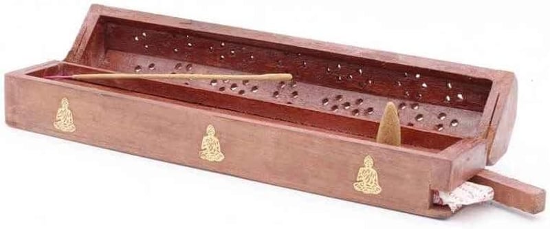 Chill French Indiai Füstölő Tartó 30cm Buddhával és Tárhellyel