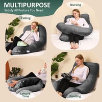 Chilling Home J alakú várandós párna oldalfekvőknek, szoptatási párna velúr borítással 3