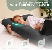 Chilling Home J alakú várandós párna oldalfekvőknek, szoptatási párna velúr borítással 4
