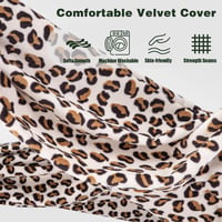 Pernă de Sarcină Chilling Home în Formă de U pentru Dormit pe O Parte, cu Husă, Pernă de Alăptare și Poziționare pentru Femei, Catifea cu Model Leopard 5