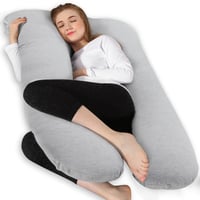 Chilling Home jastuk za trudnice u obliku slova U s navlakom od jerseyja - hladno siva 2