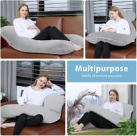 Chilling Home U alakú várandós párna jersey huzattal - hűvös szürke 5