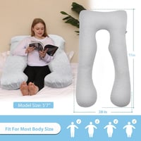 Chilling Home U alakú várandós párna jersey huzattal - hűvös szürke 7