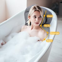 Jastuk za kadu Chiluxendo s tehnologijom 4D Air Mesh i 6 vakuumskih držača, sive boje 5