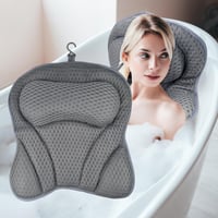 Jastuk za kadu Chiluxendo s tehnologijom 4D Air Mesh i 6 vakuumskih držača, sive boje 1