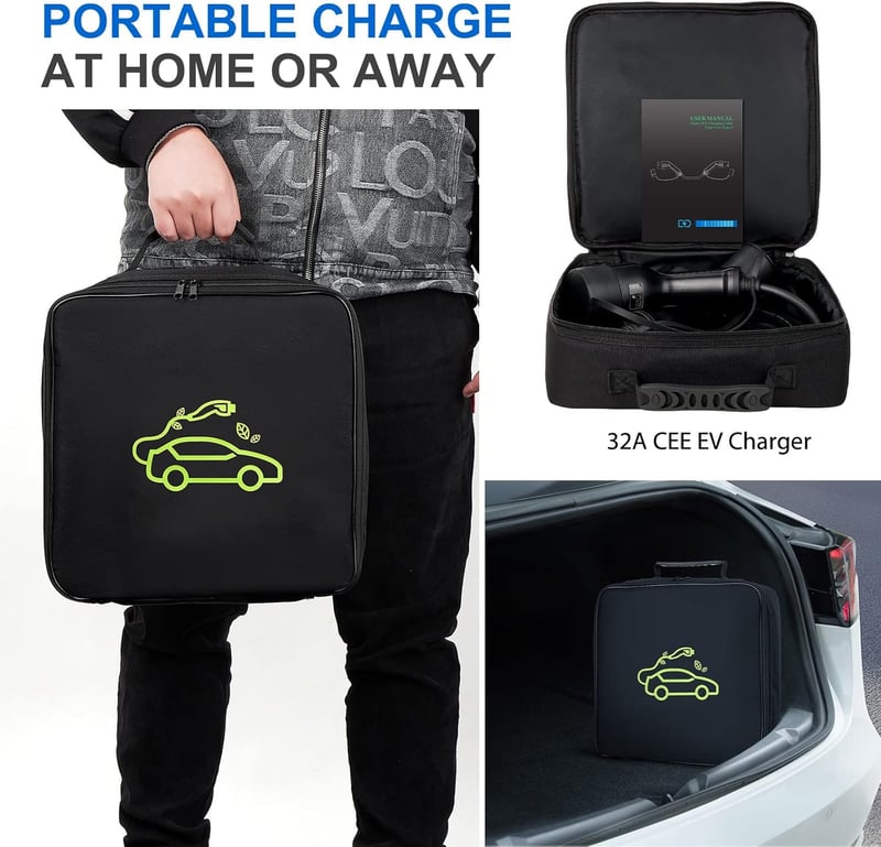 Chinabase Type 2 Elektromos Autó Töltőkábel - 7,4 kW, 32A, 5m, 3-Pin CEE - Univerzális Töltő Minden IEC 62196 Kompatibilis Járműhöz