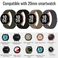 chinbersky 20 mm pletený nylonový remienok pre Samsung Galaxy Watch 5 Pro / Watch 4/5/6 40 mm 44 mm / Watch 4 & 6 Classic / Active 2 / Watch 3 41 mm / Gear S 4