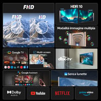 CHiQ LF32FT 32" (81 cm) Full HD Google TV – HDR10, Dolby Audio, Chromecast, trojitý tuner DVB-C/T/T2/S/S2, bezrámčekový dizajn 3