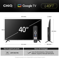Inteligentný televízor CHiQ L40FT Google TV 40" (100 cm) Full HD – HDR10, Dolby Audio, DBX-TV, trojitý tuner DVB-C/T/T2/S/S2, Chromecast, bezrámikový kovový dizajn 3