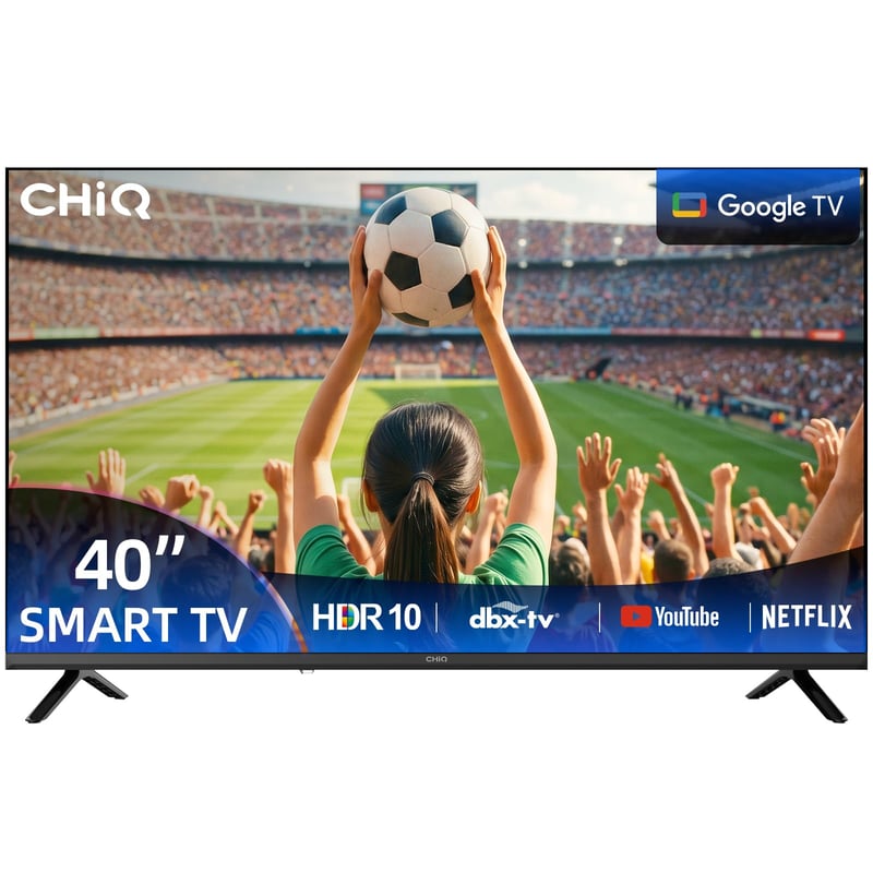 Inteligentný televízor CHiQ L40FT Google TV 40" (100 cm) Full HD – HDR10, Dolby Audio, DBX-TV, trojitý tuner DVB-C/T/T2/S/S2, Chromecast, bezrámikový kovový dizajn