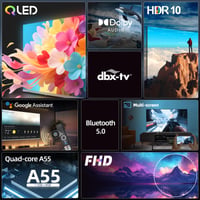 CHiQ L40QST 40-palcový (101 cm) FHD QLED Pro Smart Google TV – HDR10, Dolby Audio, Apple AirPlay, dbx-tv, Google hlasové ovládanie, bezrámčekový dizajn 3