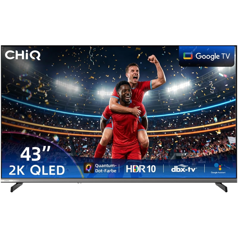 Smart TV CHIQ L43QST 43" (108 cm) FHD QLED Google TV HDR10 Dolby Audio Triple Tuner DVB-C/S2/T2 Netflix Prime Video HBO Max HDMI CI+
