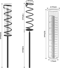 CHIVENIDO Kerti Esőmérő - Kültéri Csapadékmérő Üveg 17 cm-es Skálával - Fagyálló, Könnyen Leolvasható - Dekoratív Kerti Kiegészítő 2