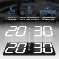 CHKOSDA Falióra LCD Kijelzővel, Visszaszámlálás, Távirányító, Automatikus Fényerő 5