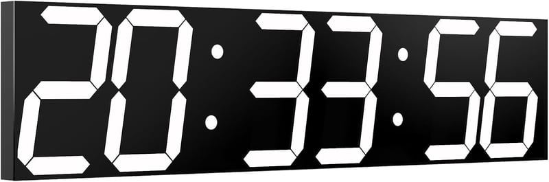 CHKOSDA Óriási LED Falióra Automatikus Dimmerrel, Távirányítós Számláló, 70cm Kijelző, Fehér