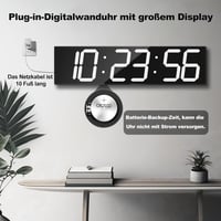 CHKOSDA Óriási LED Falióra Automatikus Dimmerrel, Távirányítós Számláló, 70cm Kijelző, Fehér 8