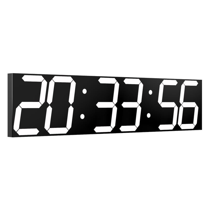 Obrovské LED nástenné hodiny CHKOSDA s automatickým stmievačom, časovačom s diaľkovým ovládaním, 70 cm displejom, biele