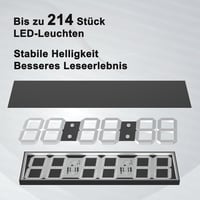 CHKOSDA Óriási LED Falióra Automatikus Dimmerrel, Távirányítós Számláló, 70cm Kijelző, Fehér 5