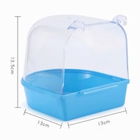 CHmiss Vtáčia vaňa pre papagáje a malé vtáky - Modrý plastový kúpeľ do klietky - Pre sýkorky, andulky - 13x13x13,5 cm 2