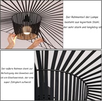 CHNB Vertigo 80cm Modern Vintage Függőlámpa Fekete Étkezőasztal Nappali Hálószoba Csillár 4