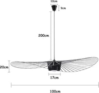 CHNB Vertigo Függőlámpa 100 cm Fekete - Modern Art Deco Csillár Állítható Fényerővel, Könnyű Üvegszálas Dizájn Étkezőbe, Nappaliba

AI: I've 2