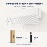 Chochoyah usmjerivač zraka za klima uređaj, 90 cm s aluminijskim lamelama, podesivi usmjerivač protoka zraka za klimu 5