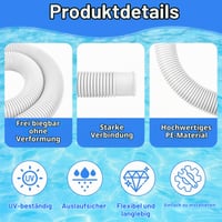 CHONGQILAO Bazénová hadica 38 mm, dĺžka 1 m, náhradná filtračná hadica pre bazénové filtrácie, pre bazény Intex a Bestway, flexibilné príslušenstvo k bazénovému čerpadlu 3